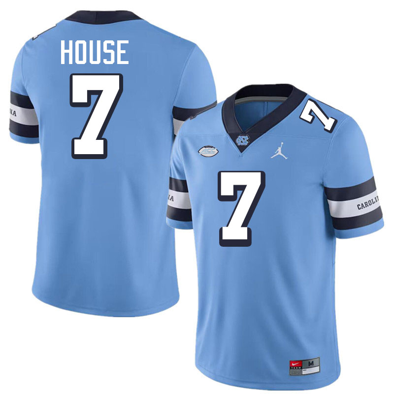 Khmori House UNC Jerseys,North Carolina Tar Heels #7 Khmori House Football Jerseys-Throwback Blue